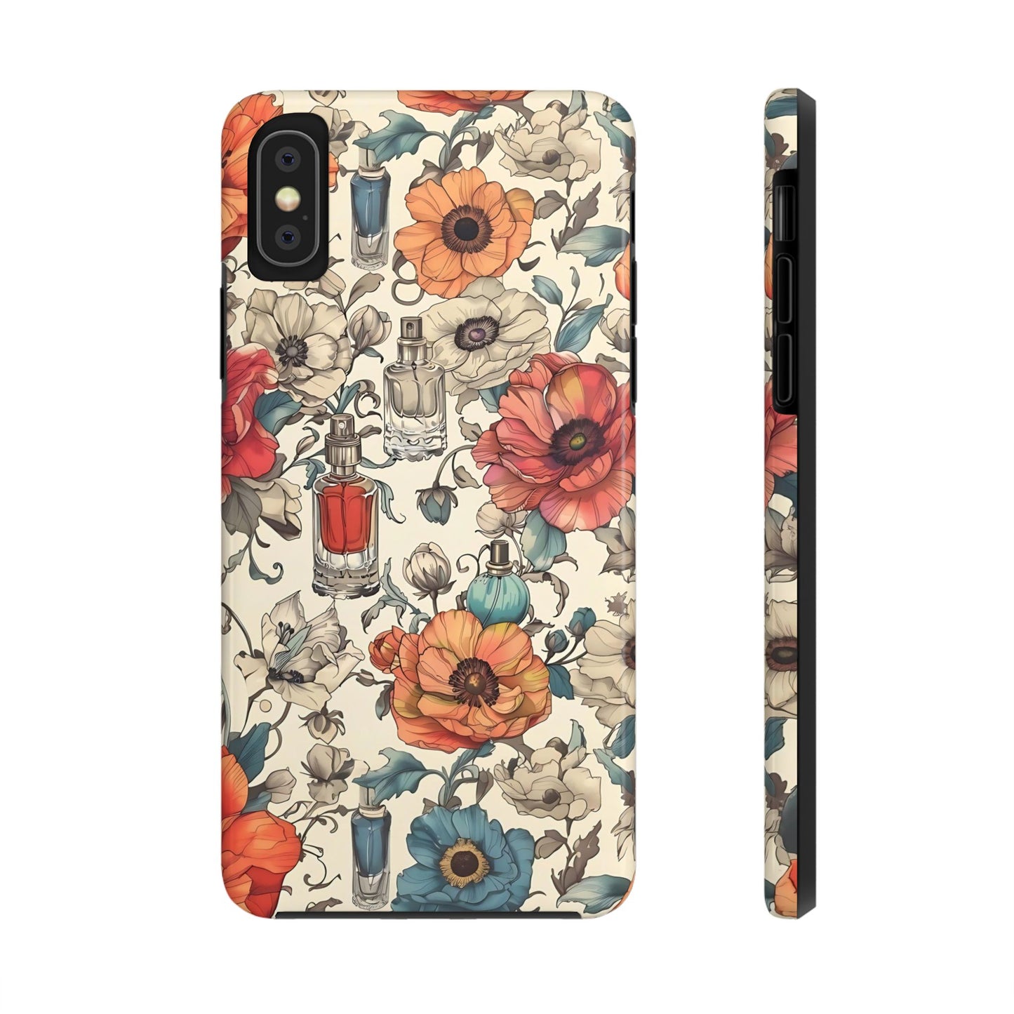 Vintage Perfume Flower Phone Case iPhone Samsung Tough Case