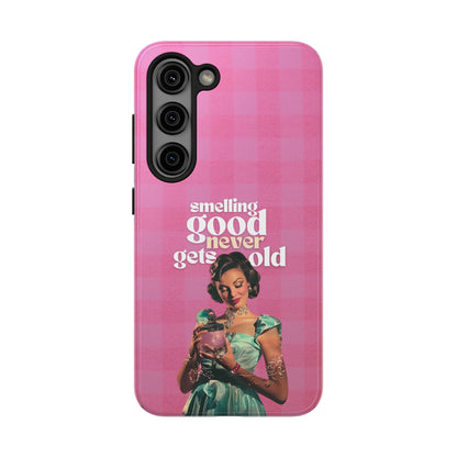 Smelling Good Never Gets Old - Pink Retro Perfume-Inspired Tough Phone Case