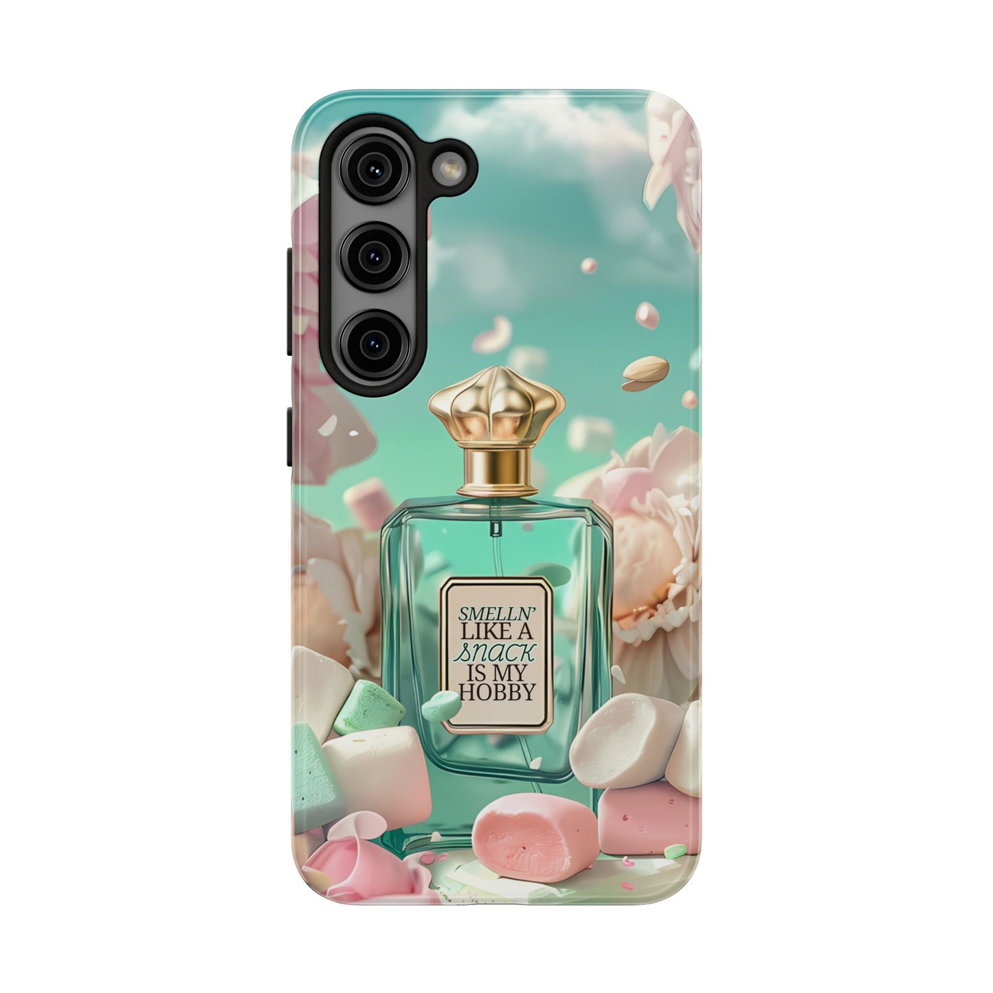 Perfume Marshmallow Phone Case iPhone Samsung "Smelln' Like A Snack Is My Hobby"