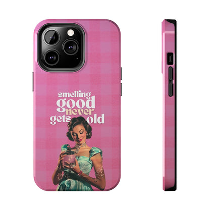 Smelling Good Never Gets Old - Pink Retro Perfume-Inspired Tough Phone Case