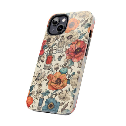 Vintage Perfume Flower Phone Case iPhone Samsung Tough Case