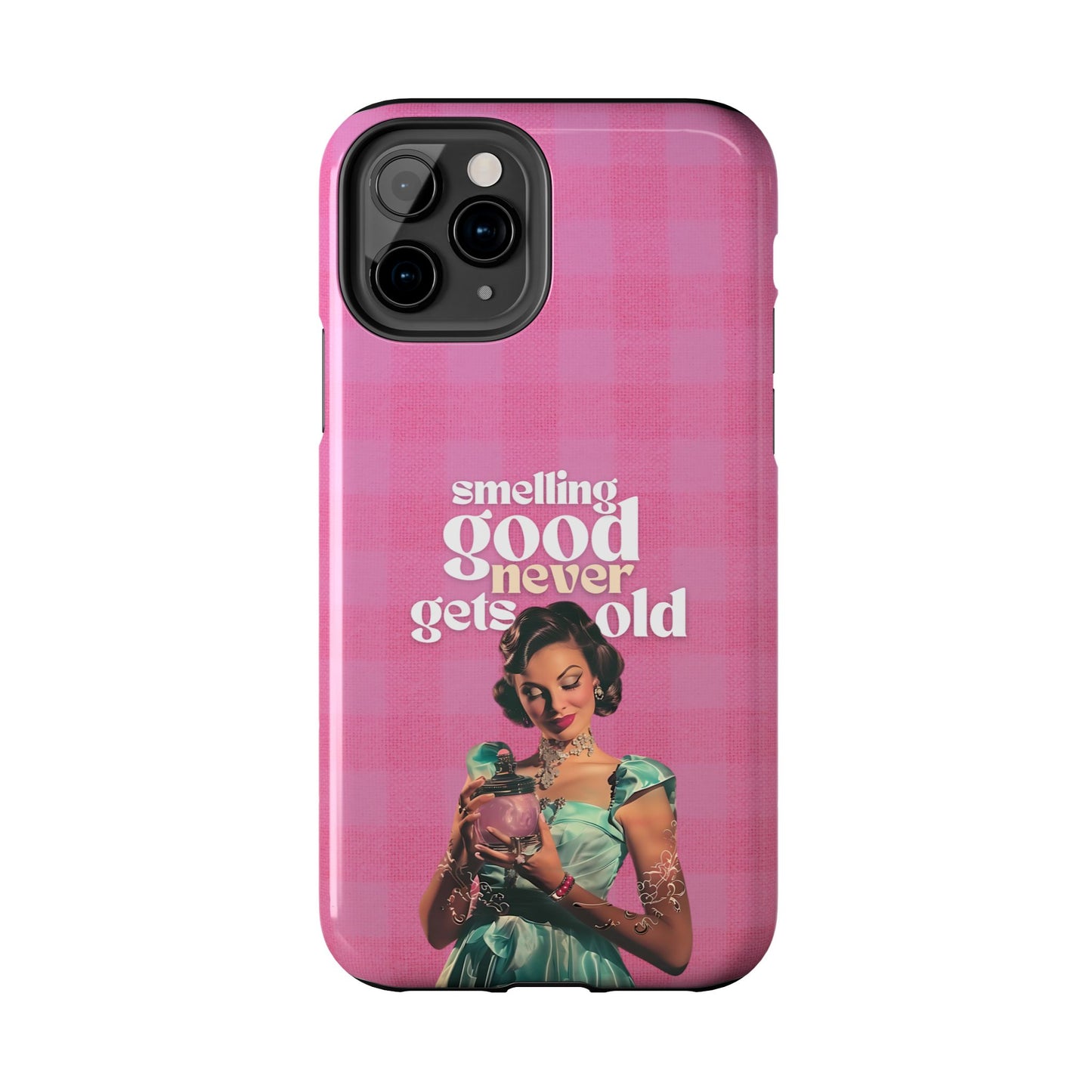 Smelling Good Never Gets Old - Pink Retro Perfume-Inspired Tough Phone Case