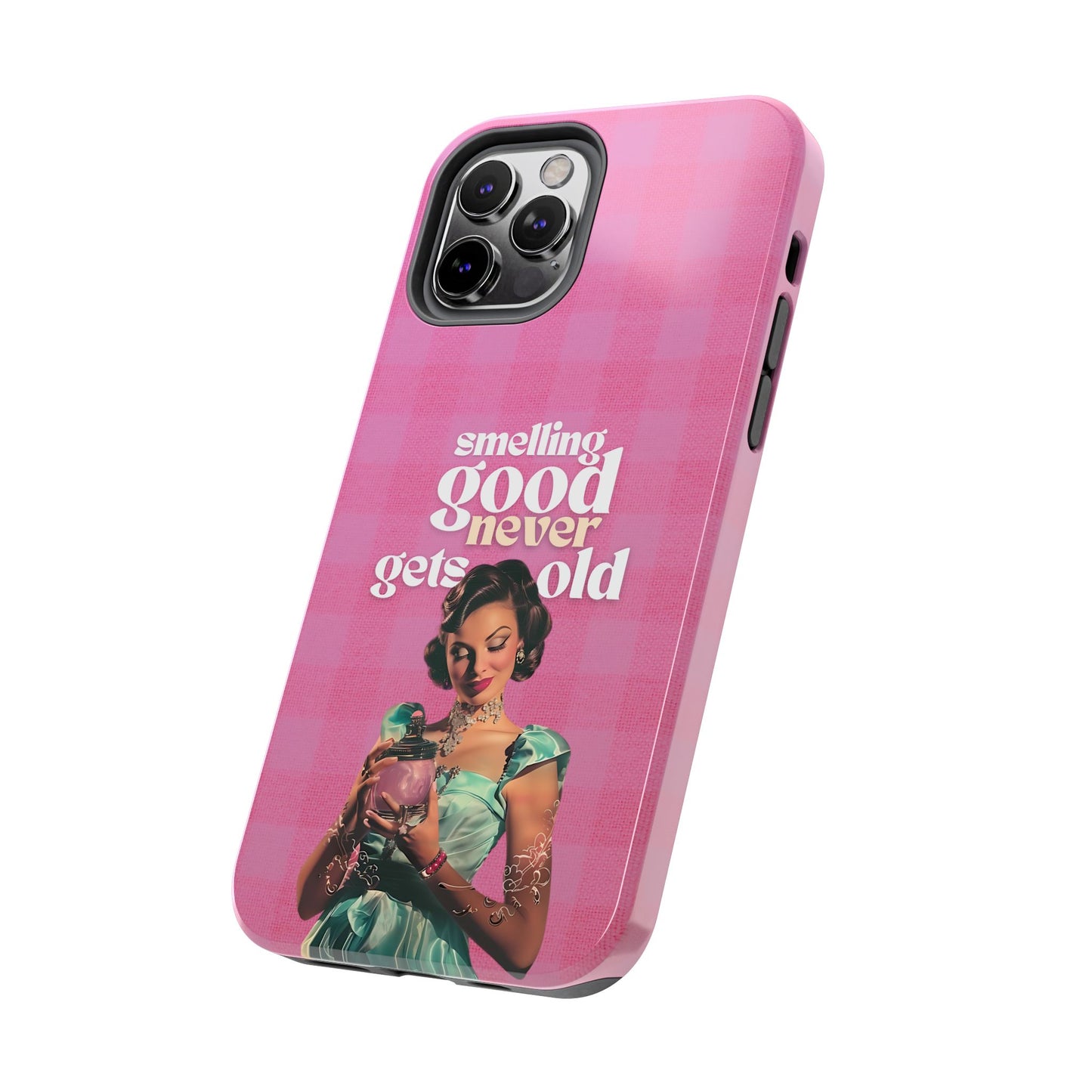 Smelling Good Never Gets Old - Pink Retro Perfume-Inspired Tough Phone Case