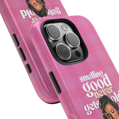 Smelling Good Never Gets Old - Pink Retro Perfume-Inspired Tough Phone Case