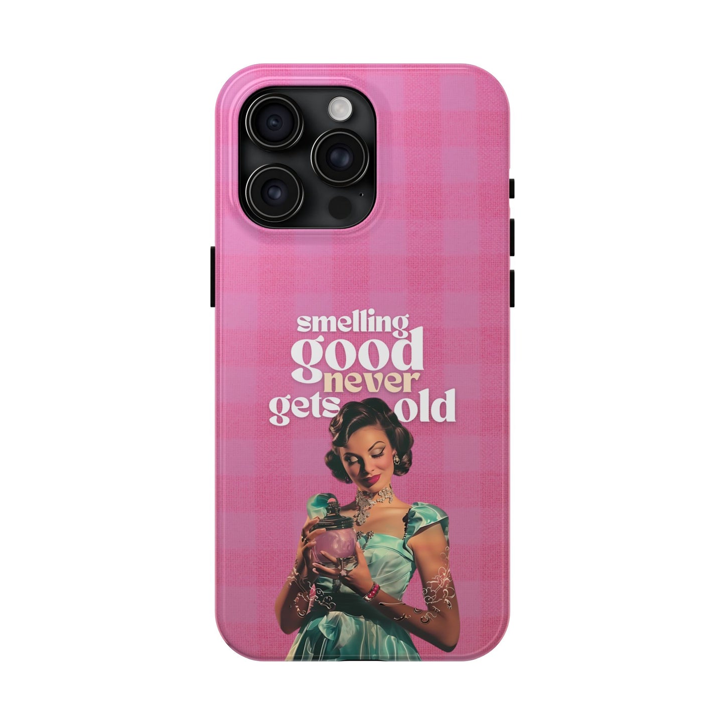 Smelling Good Never Gets Old - Pink Retro Perfume-Inspired Tough Phone Case