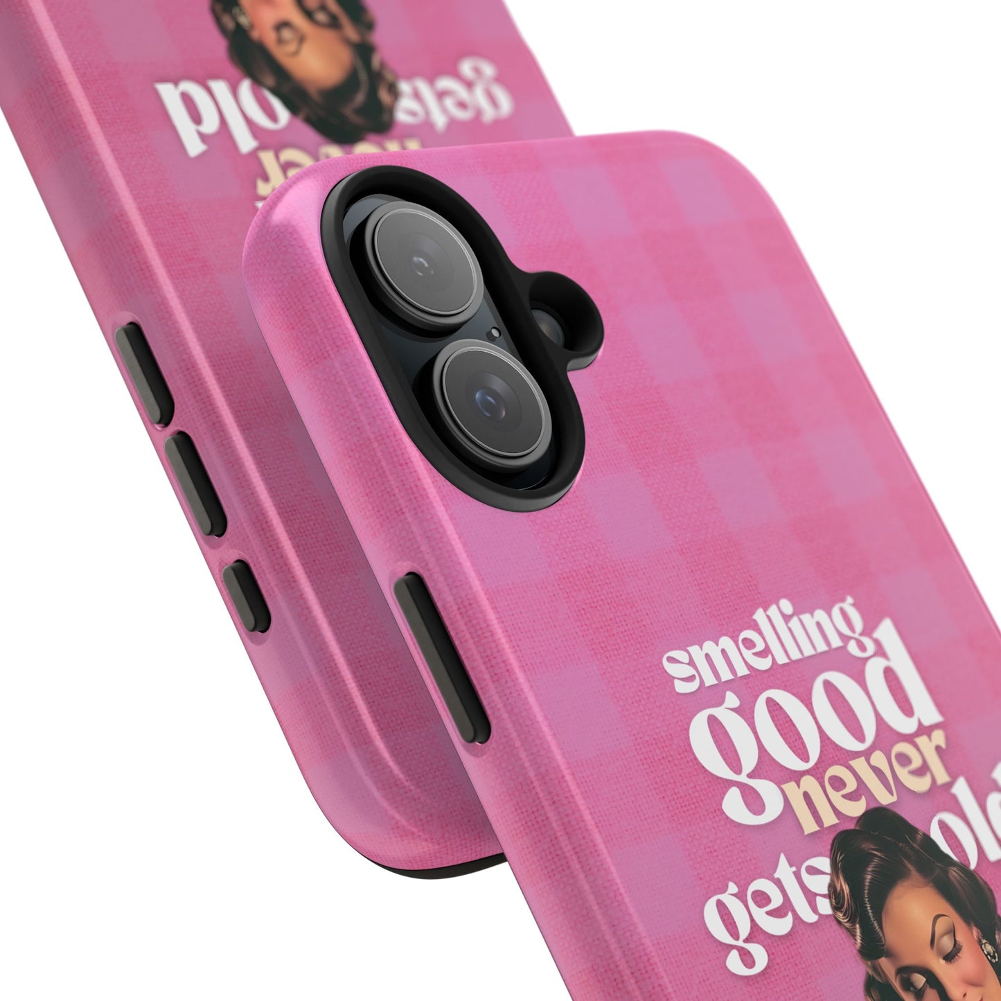 Smelling Good Never Gets Old - Pink Retro Perfume-Inspired Tough Phone Case