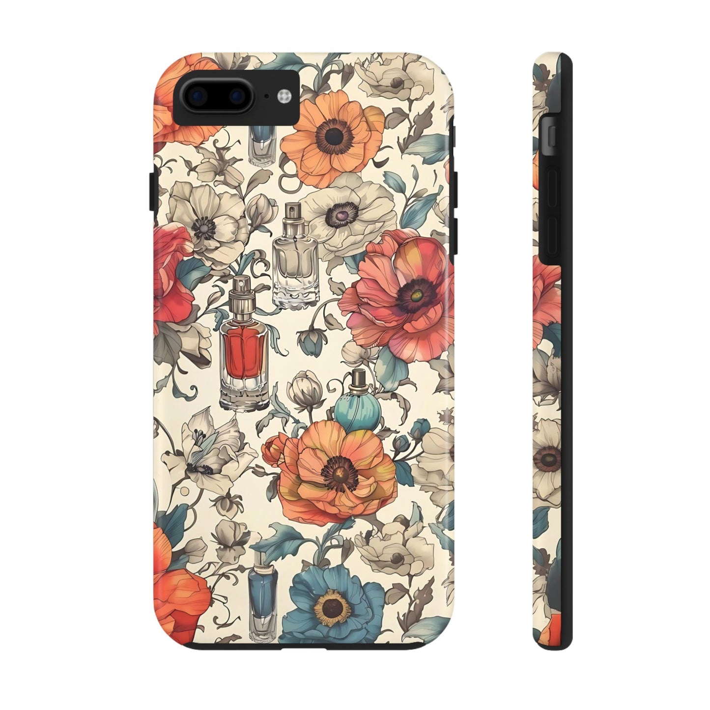 Vintage Perfume Flower Phone Case iPhone Samsung Tough Case