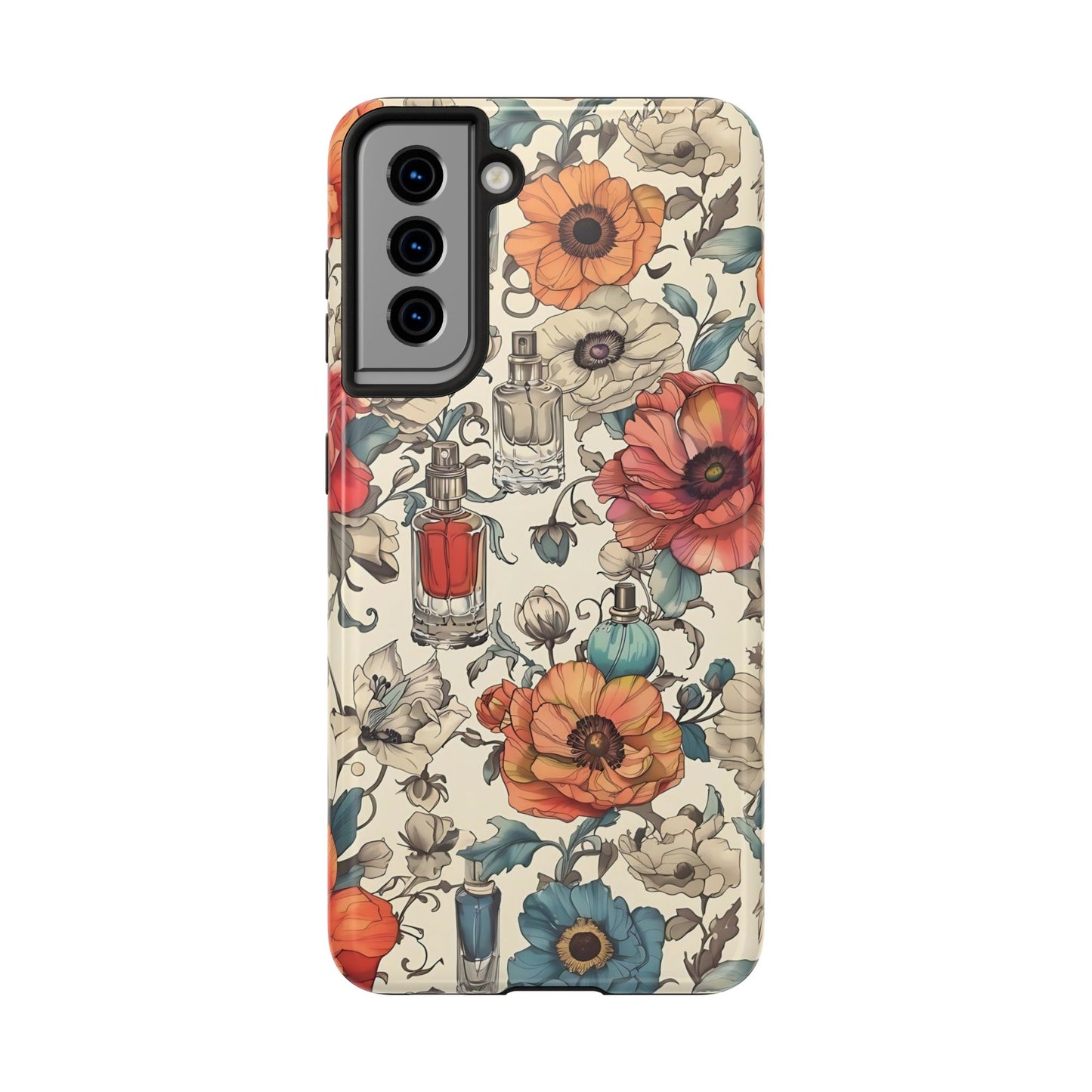 Vintage Perfume Flower Phone Case iPhone Samsung Tough Case