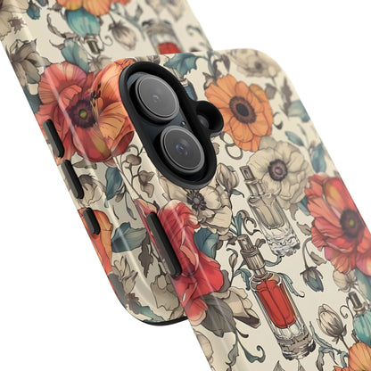 Vintage Perfume Flower Phone Case iPhone Samsung Tough Case