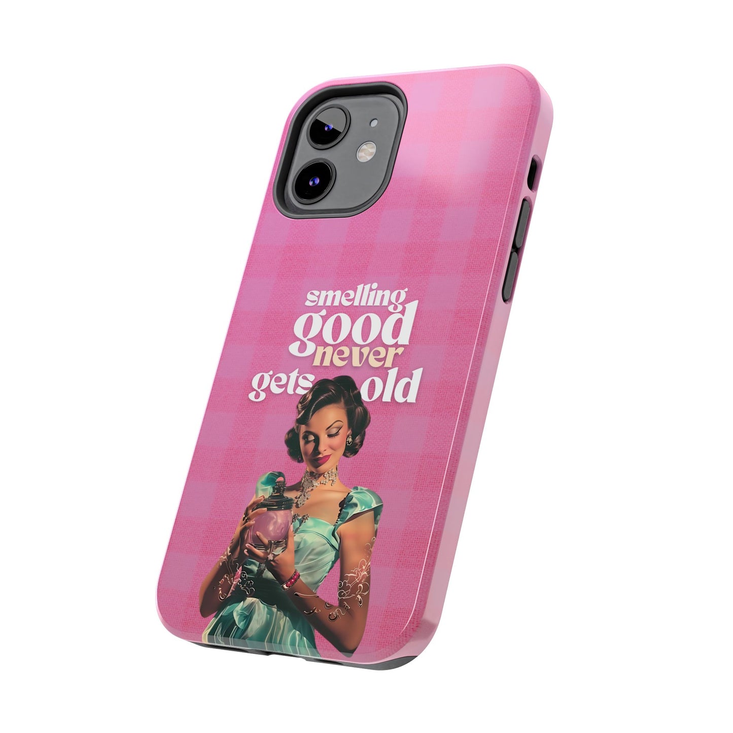 Smelling Good Never Gets Old - Pink Retro Perfume-Inspired Tough Phone Case