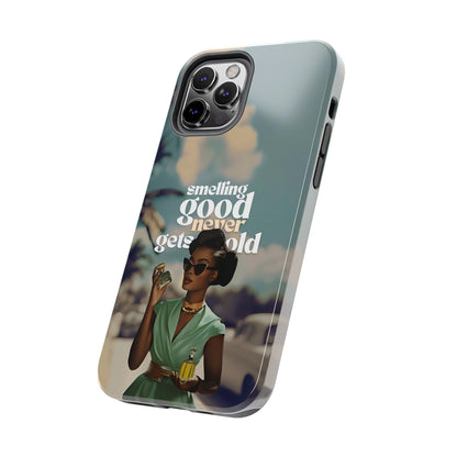 Vintage Black Girl Melanin Phone Case iPhone Samsung"Smelling Good Never Gets Old"