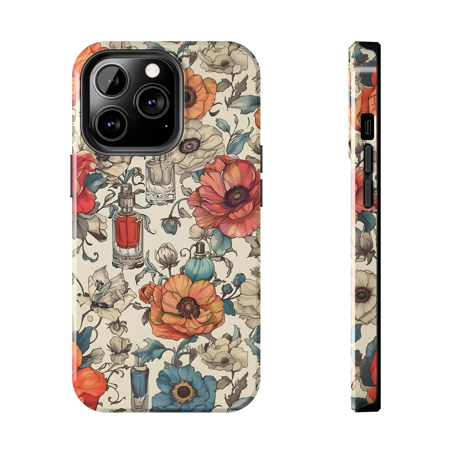 Vintage Perfume Flower Phone Case iPhone Samsung Tough Case