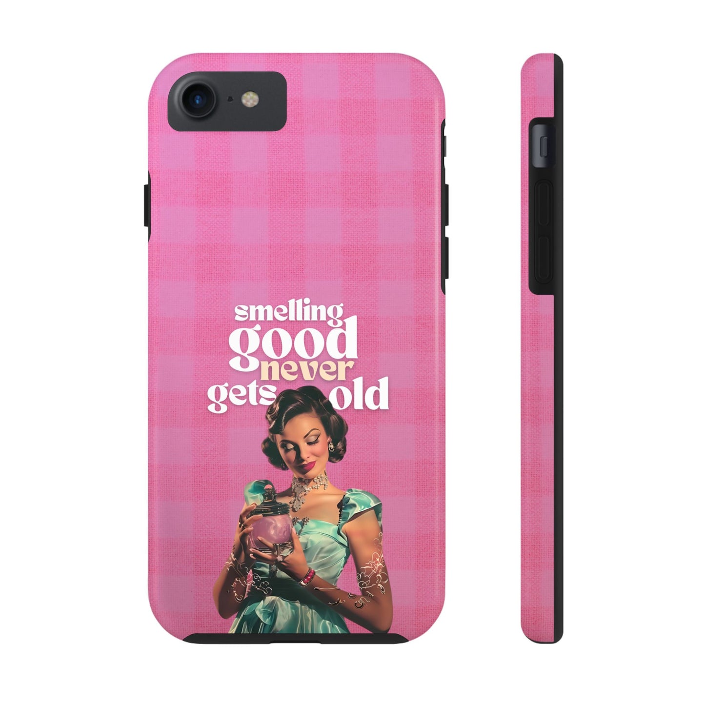 Smelling Good Never Gets Old - Pink Retro Perfume-Inspired Tough Phone Case