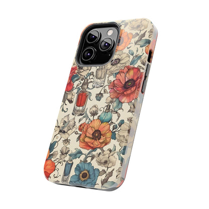 Vintage Perfume Flower Phone Case iPhone Samsung Tough Case