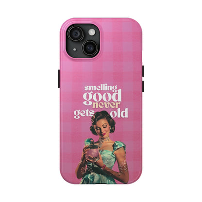 Smelling Good Never Gets Old - Pink Retro Perfume-Inspired Tough Phone Case