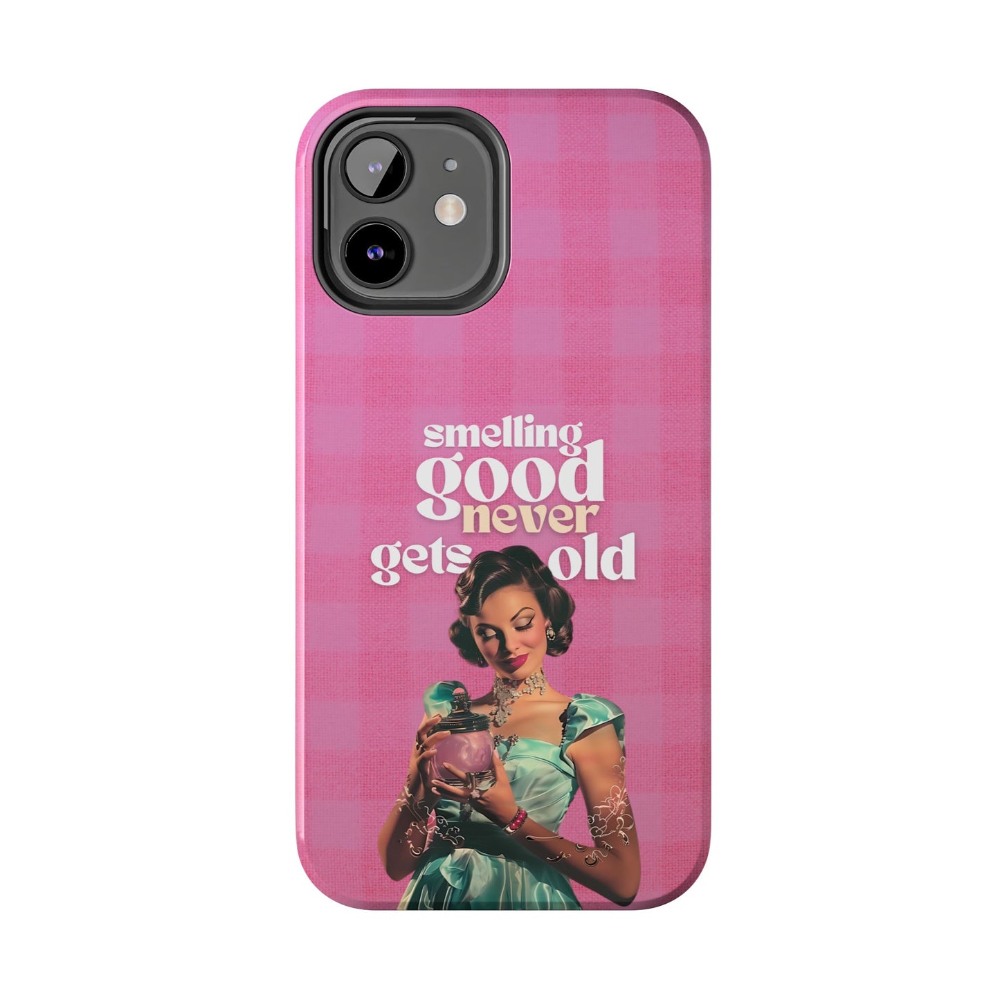 Smelling Good Never Gets Old - Pink Retro Perfume-Inspired Tough Phone Case