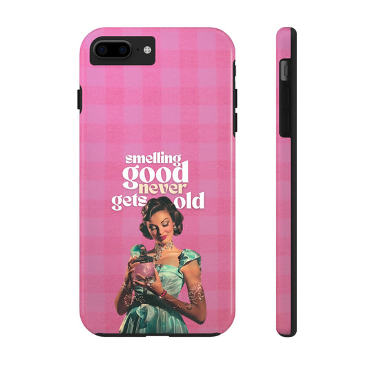 Smelling Good Never Gets Old - Pink Retro Perfume-Inspired Tough Phone Case