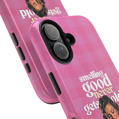 Smelling Good Never Gets Old - Pink Retro Perfume-Inspired Tough Phone Case