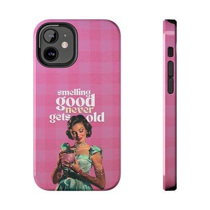 Smelling Good Never Gets Old - Pink Retro Perfume-Inspired Tough Phone Case