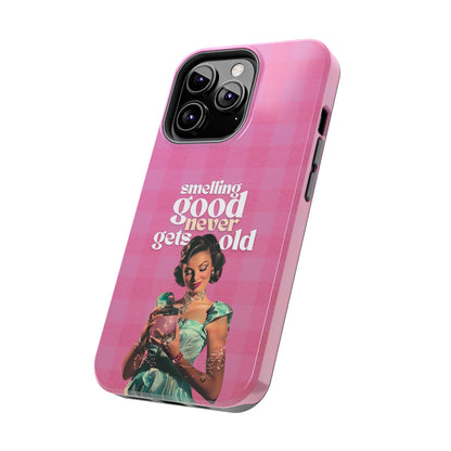 Smelling Good Never Gets Old - Pink Retro Perfume-Inspired Tough Phone Case