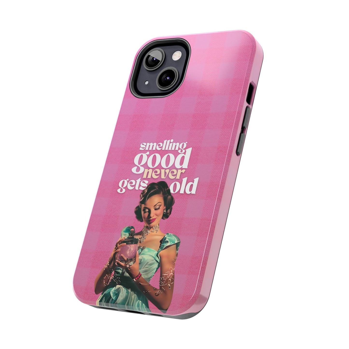 Smelling Good Never Gets Old - Pink Retro Perfume-Inspired Tough Phone Case