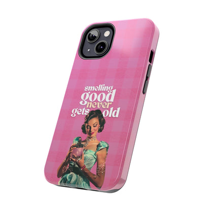 Smelling Good Never Gets Old - Pink Retro Perfume-Inspired Tough Phone Case