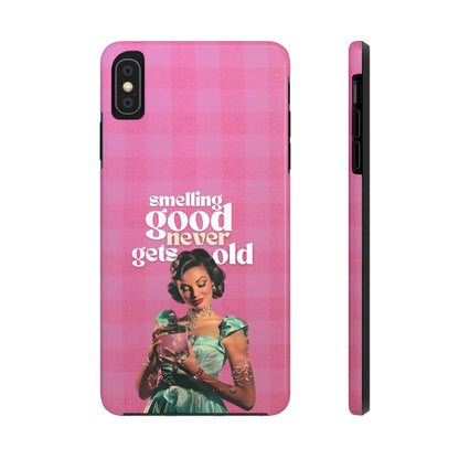 Smelling Good Never Gets Old - Pink Retro Perfume-Inspired Tough Phone Case