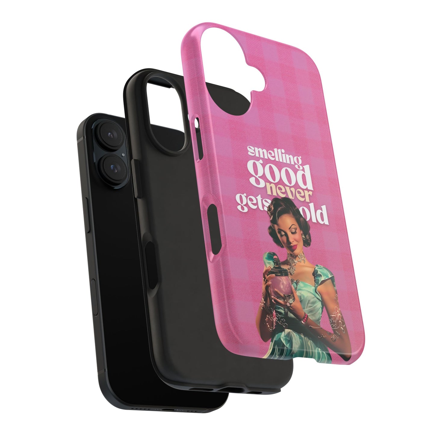 Smelling Good Never Gets Old - Pink Retro Perfume-Inspired Tough Phone Case