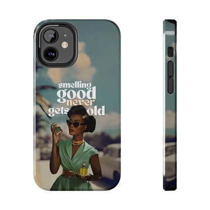 Vintage Black Girl Melanin Phone Case iPhone Samsung"Smelling Good Never Gets Old"