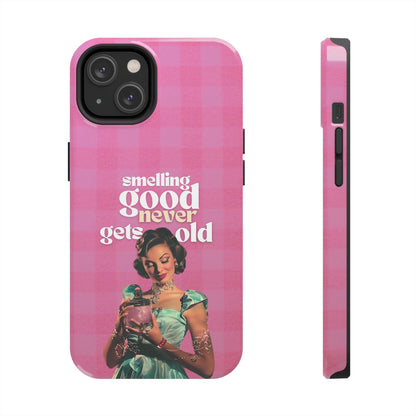 Smelling Good Never Gets Old - Pink Retro Perfume-Inspired Tough Phone Case