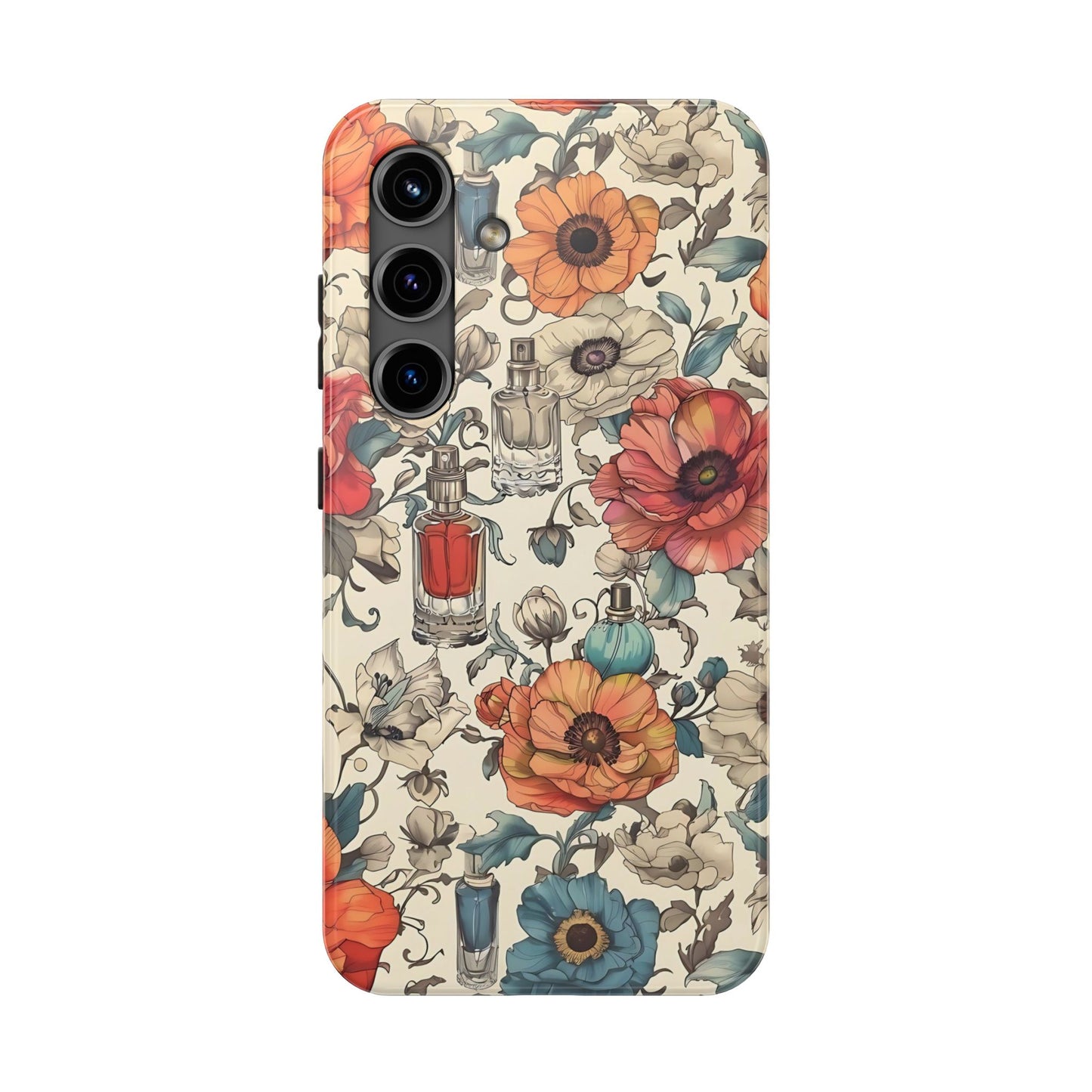 Vintage Perfume Flower Phone Case iPhone Samsung Tough Case