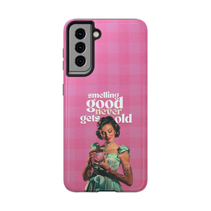 Smelling Good Never Gets Old - Pink Retro Perfume-Inspired Tough Phone Case