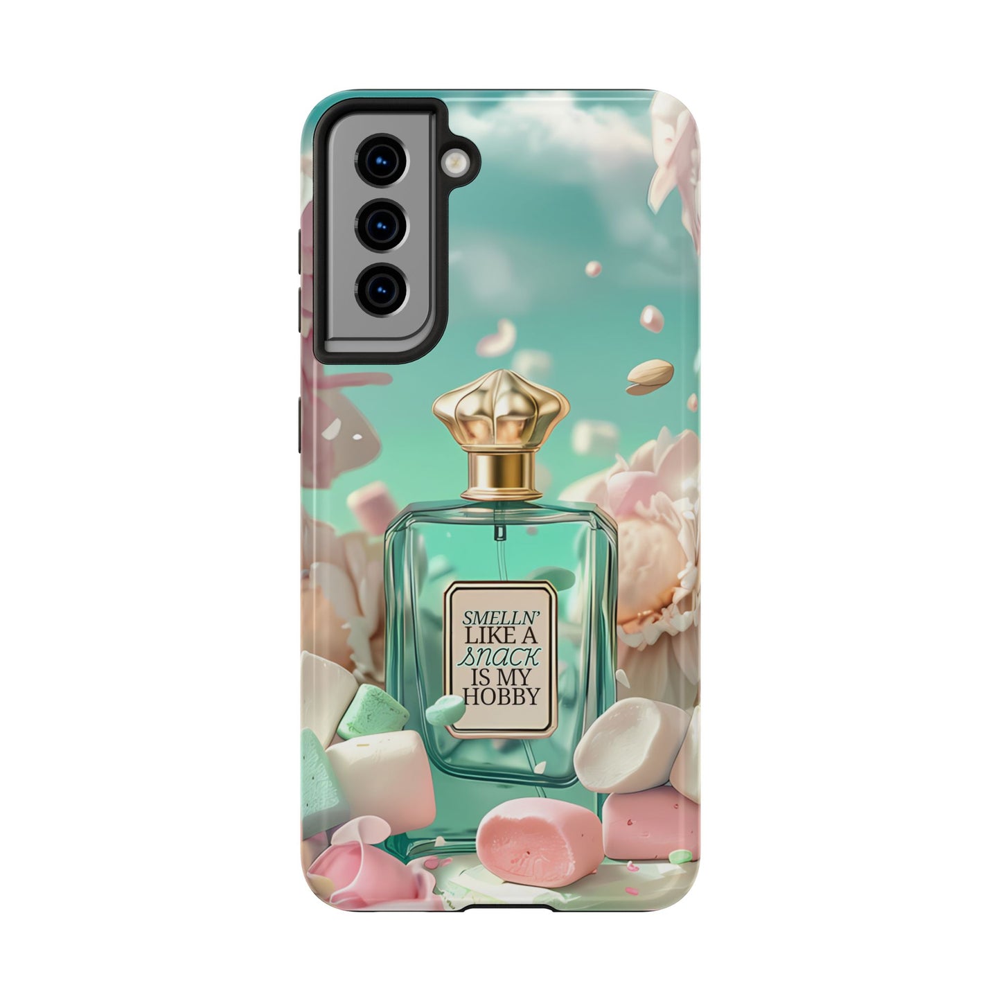 Perfume Marshmallow Phone Case iPhone Samsung "Smelln' Like A Snack Is My Hobby"