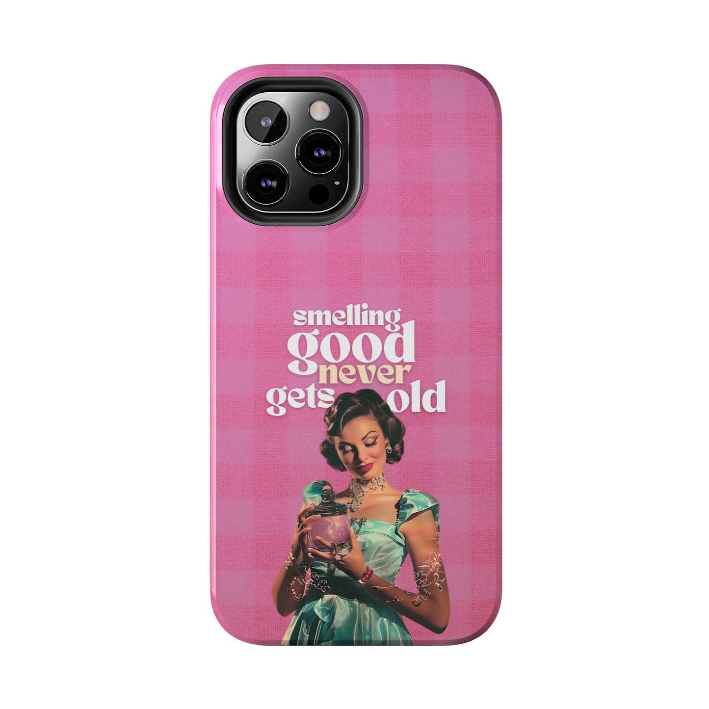 Smelling Good Never Gets Old - Pink Retro Perfume-Inspired Tough Phone Case