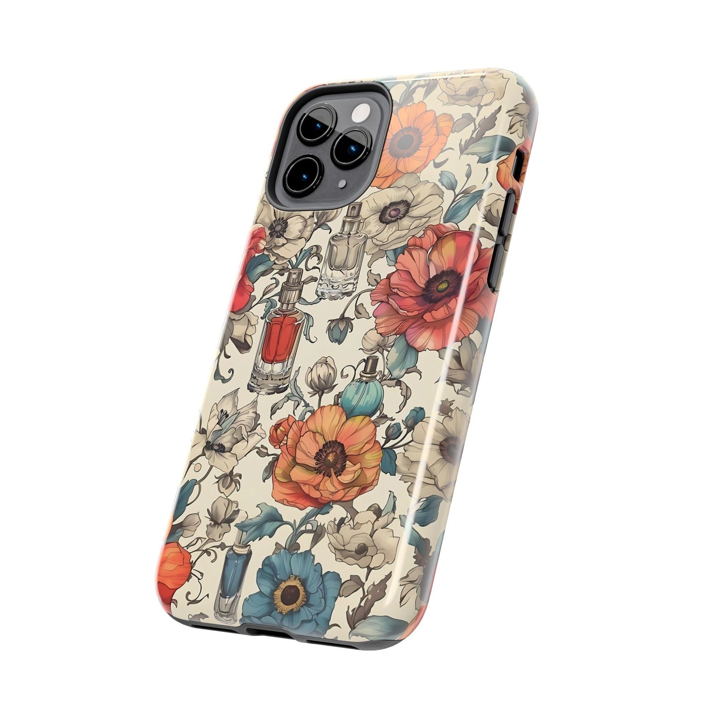 Vintage Perfume Flower Phone Case iPhone Samsung Tough Case