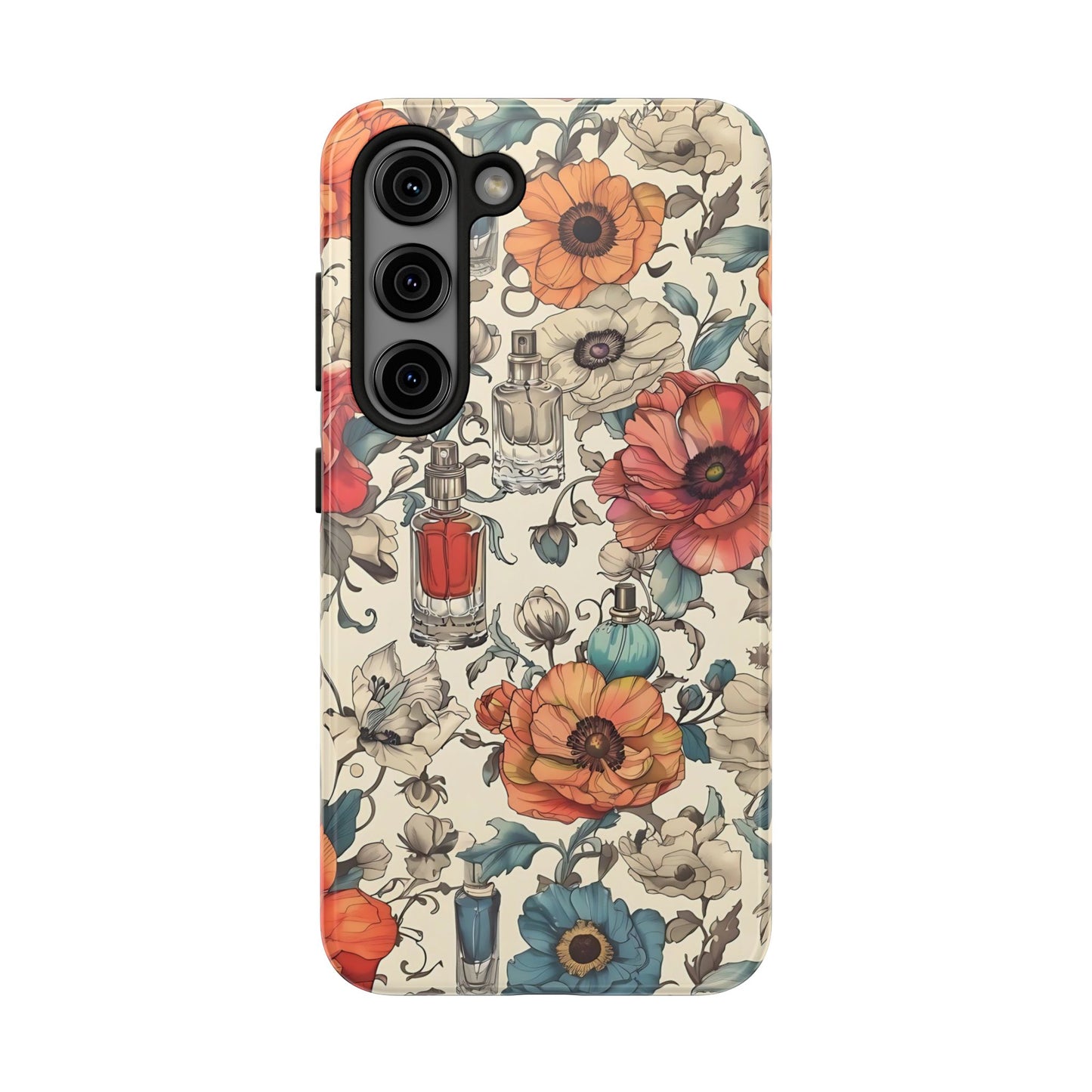 Vintage Perfume Flower Phone Case iPhone Samsung Tough Case