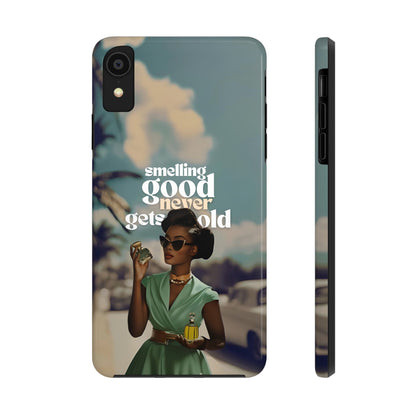 Vintage Black Girl Melanin Phone Case iPhone Samsung"Smelling Good Never Gets Old"