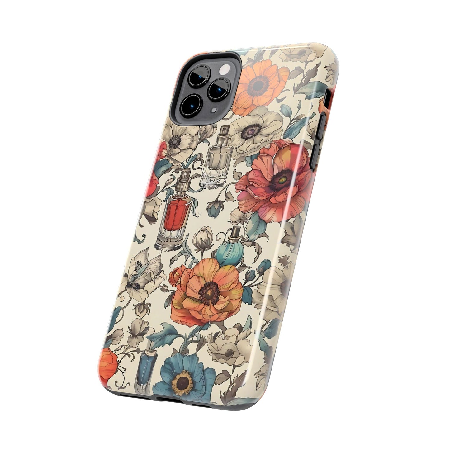 Vintage Perfume Flower Phone Case iPhone Samsung Tough Case