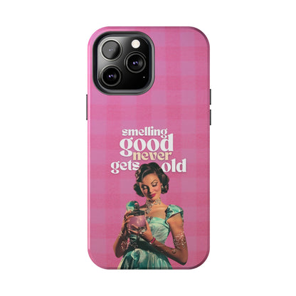 Smelling Good Never Gets Old - Pink Retro Perfume-Inspired Tough Phone Case