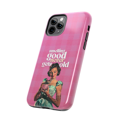 Smelling Good Never Gets Old - Pink Retro Perfume-Inspired Tough Phone Case