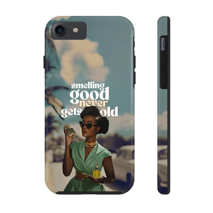 Vintage Black Girl Melanin Phone Case iPhone Samsung"Smelling Good Never Gets Old"