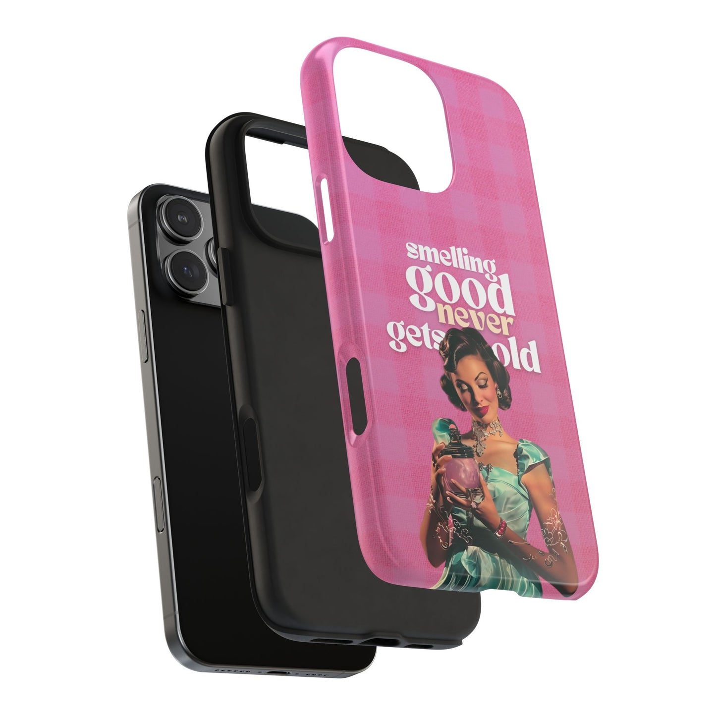 Smelling Good Never Gets Old - Pink Retro Perfume-Inspired Tough Phone Case