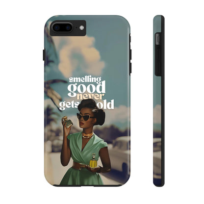 Vintage Black Girl Melanin Phone Case iPhone Samsung"Smelling Good Never Gets Old"