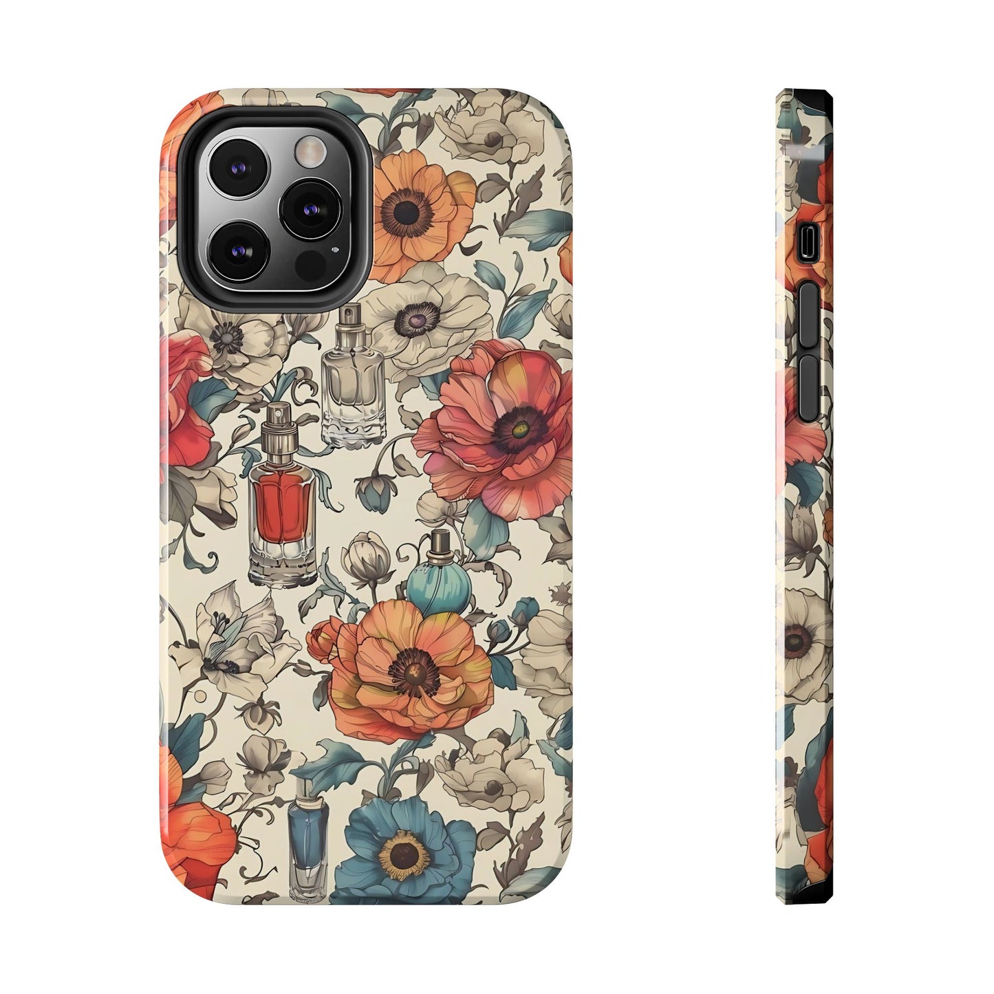 Vintage Perfume Flower Phone Case iPhone Samsung Tough Case