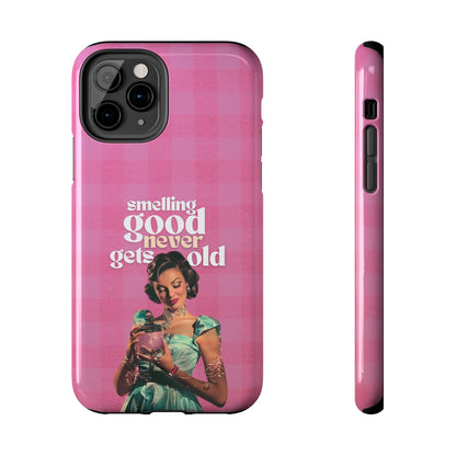 Smelling Good Never Gets Old - Pink Retro Perfume-Inspired Tough Phone Case