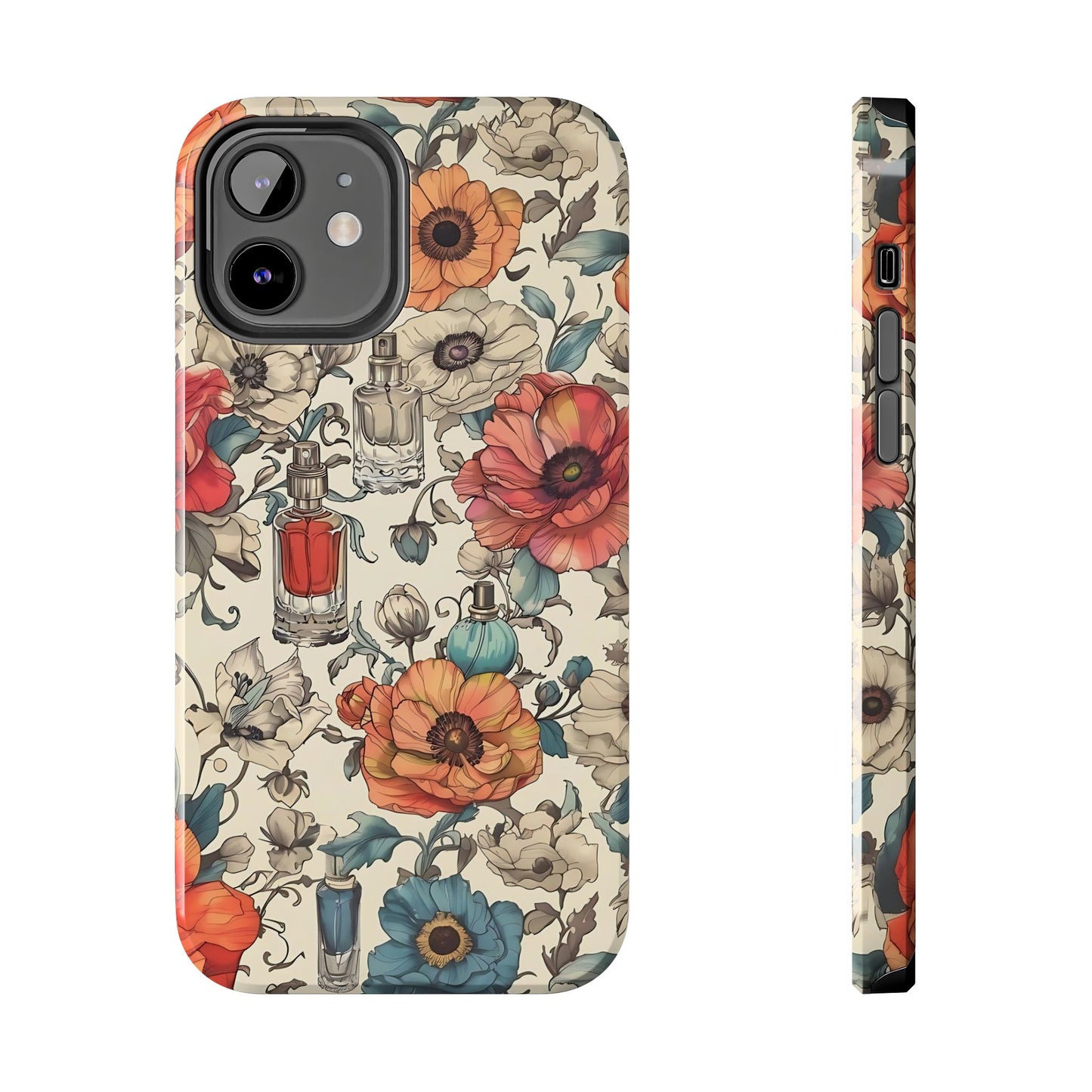 Vintage Perfume Flower Phone Case iPhone Samsung Tough Case