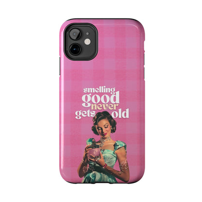 Smelling Good Never Gets Old - Pink Retro Perfume-Inspired Tough Phone Case