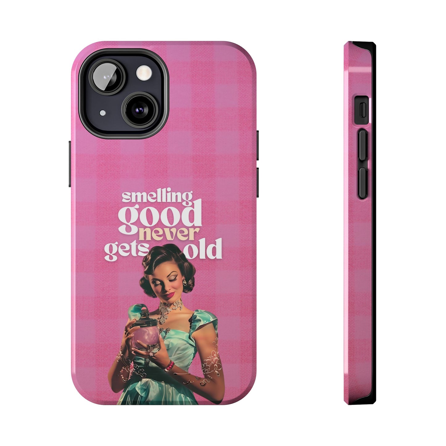 Smelling Good Never Gets Old - Pink Retro Perfume-Inspired Tough Phone Case