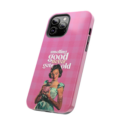 Smelling Good Never Gets Old - Pink Retro Perfume-Inspired Tough Phone Case