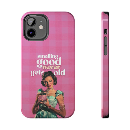 Smelling Good Never Gets Old - Pink Retro Perfume-Inspired Tough Phone Case